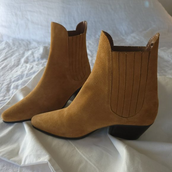 Zara Suede Cowboy-Style Ankle Boots EU 40 - Picture 4 of 13